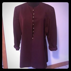 Tahari Classic button down collarless blazer